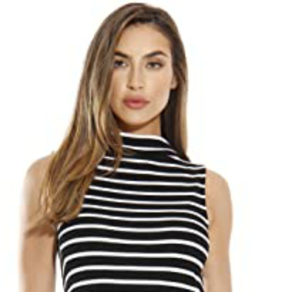 Reformation striped black white ribknit ca…